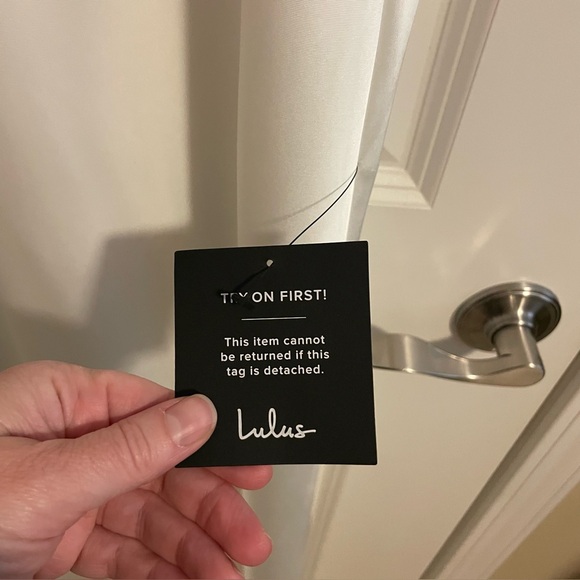 Lulus Distinctive Charm White Satin Asymmetrical Midi Dress Size Large FLAW - Picture 7 of 13